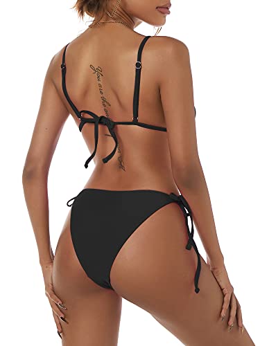 Image of ZAFUL Women's Triangle Bikini Floral String Bikini Set Two Piece Swimsuit Bathing Suits