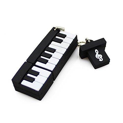 CHUYI Music Series Novelty Piano Shape 128GB USB 2.0 Flash Drive Storage Pen Drive Cute Thumb Drive Cartoon Memory Stick U Disk Jump Drive with Cap Gift
