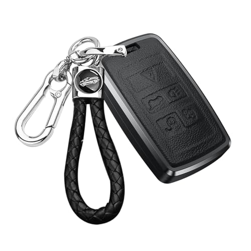 Coque de clé Land Rover en aluminium et cuir noir étui haut de gamme