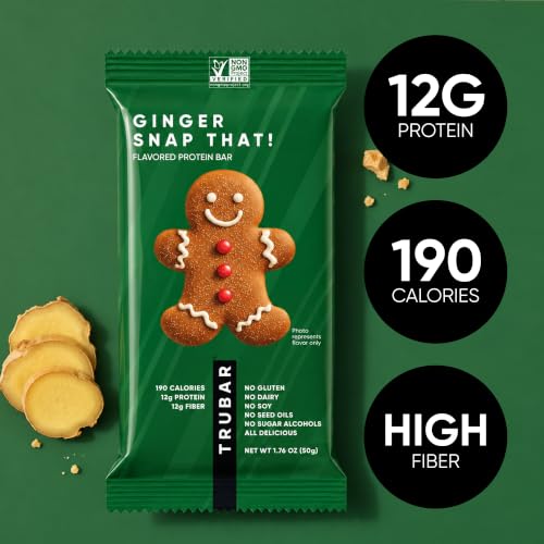 Image of TRUBAR Vegan Protein Bar, Ginger Snap That, Plant Based, 12ct