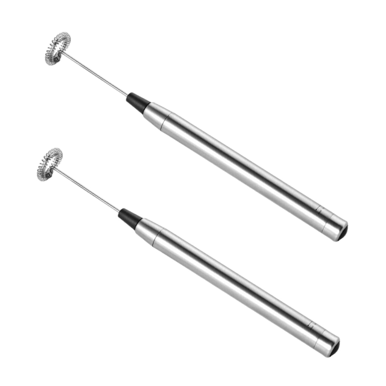Montatore Latte Elettrico Portatile in Acciaio Inox, 2 Pezzi | Manico Automatico, Colore Argento, 2 Batterie Aaa Non Incluse, Accessorio da Cucina Compatto
