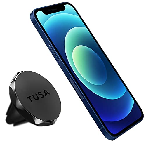 Image of Tusa Magnetic Car Phone Holder, Universal Air Vent Holder with 360 Degree Rotation (Black)