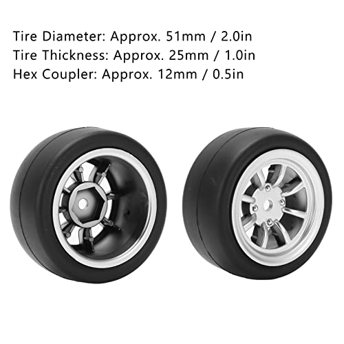 image for Drfeify RC Rubber Tire Set RC Sequence Wheel Hub Brass Combiner Set RC