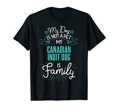 Cute Canadian Inuit Dog Design Family Dog Giftn T-Shirt, Black