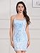 Sequin Homecoming Dresses Sparkly Short Prom Dresses Women Spaghetti Straps Sparkly Sequins Bodycon Mini Dress Party Nightclub Sleeveless Backless Cocktail Tight Club Dress Sky Blue XS
