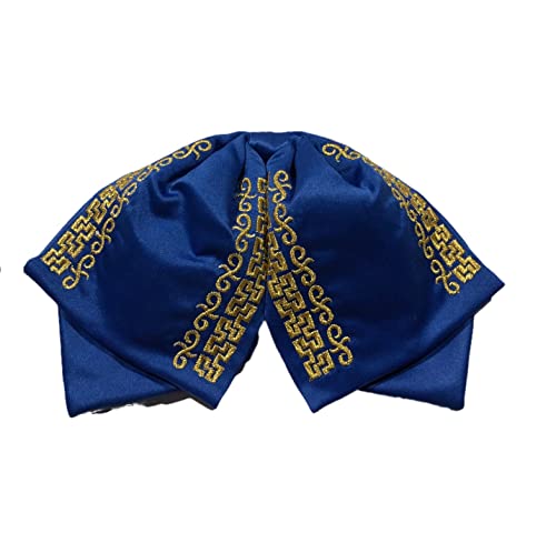 Mexican Charro Bow tie elastic band color Gold moño de gala 5 de Mayo Day of the Dead (Blue)