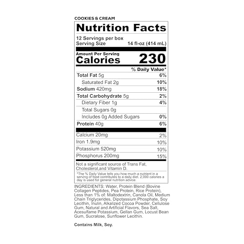 Image of REDCON1 MRE RTD Protein Shake | Cookies & Cream | Lactose Free, 40g Protein - 12 Pack, 14 oz