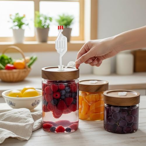 Xgvzs 4 Stück Gärröhrchen für Weinballon Gärröhrchen Transparent Gärbehälter für Einkochen Brauen Wein Machen Sauerkraut Gären