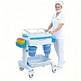 Medizinischer Notfallwagen mit Rädern und Schubladen, mobiler medizinischer Trolleywagen, Rollwagen für Schönheitssalons, 2 Mülleimer, für das Labor Einer Krankenhauszahnklinik