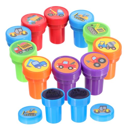 Milisten Engins de Chantier Lot de 20 Tampons en Plastique Jeu Éducatif et Décoration pour Garçon et Filles pour Cartes et Scrapbooking Créatif