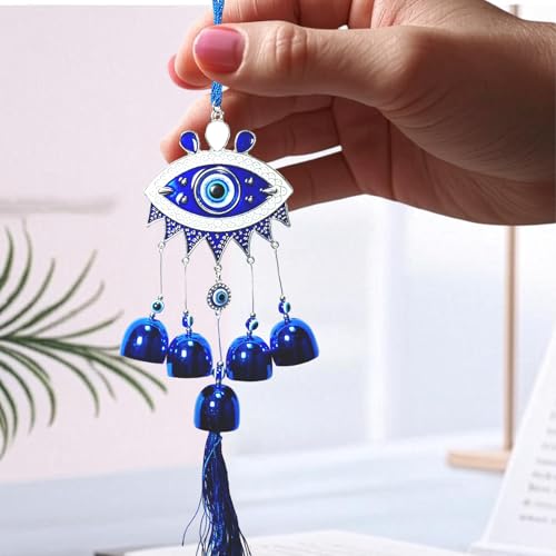 Image of Decorative Wind Chime for Home | Wooden House with Bells Colourful Beads | Positive Energy Balcony Living Room Hall Garden Home Decor (MK- WH)