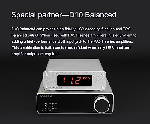 Image of KGUSS Topping PA5 II Plus Power Amplifier 140W x 2 Class D Fully Balanced AMP TRS /RCA Input 12V Trigger Stereo Home Audio Amplifier(Black)