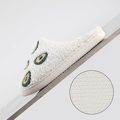 Image of Women's Men's Cute Fuzzy Heart Slippers Memory Foam Fluffy Couple Slippers Cozy House Indoor Outdoor Shoes