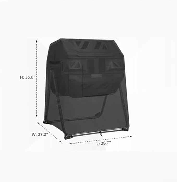 Cobertor para compostera de tela Oxford negro 28.7x27.2x35.8 pulg miniatura 4