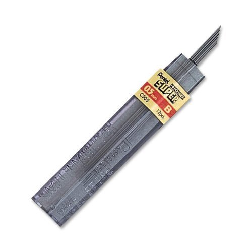 Mina Pentel Hi-Polymer 0.5 mm B tubo 12 pcs negra miniatura 2