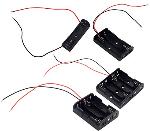 LAMPVPATH (Pack of 4) AA Battery Holder Bundle: Single AA Battery Holder, 2