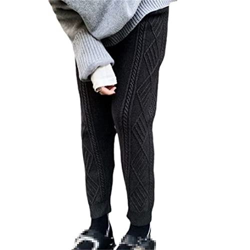 Pantalon de survêtement tricot femme chaud taille haute sarouel épais fluide longueur cheville