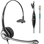 Wantek Corded Telephone Headset Mono w/Noise Canceling Mic for ShoreTel Plantronics Polycom Zultys Toshiba NEC Aspire Dterm Nortel Norstar Meridian Siemens ROLM Packet8 Landline Deskphones(F600S2)