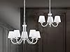 Trio Leuchten Lampadario E14, 28 W, Bianco Opaco, 47 x 47 x 150 cm #5