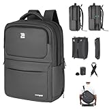 ESCRODOI Mochila Vacuo com Bomba e Saco a Vacuo Independentes, Mochila Viagem Expansível a Vácuo de 32L, Acomoda Laptops de 17 Pol, Resistente à Água, Viagens e Deslocamentos Diários, Cinza Escuro