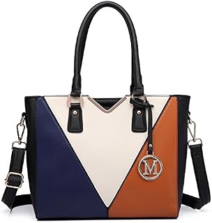 Miss Lulu Leather Look V-Shape Shoulder Handbag Lightweight Medium Tote Bag Handbags for Women