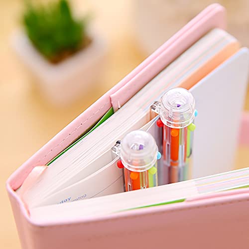 WUDQIJI Multicoloured Ballpoint Pens Pack of 12 Retractable Ballpoint Pens 6-in-1 Multicoloured Pens 6 Colours Multicoloured Pens 0.7 mm Nib Ballpoint Pen for Drawing Writing - Image 4