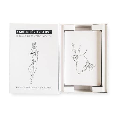 Demandu Affirmationskarten mit 55 Zeichnungen | Achtsamkeitskarten | Motivationskarten für Kreative | Übungen & Impulse | Selbstliebe | Inspiration