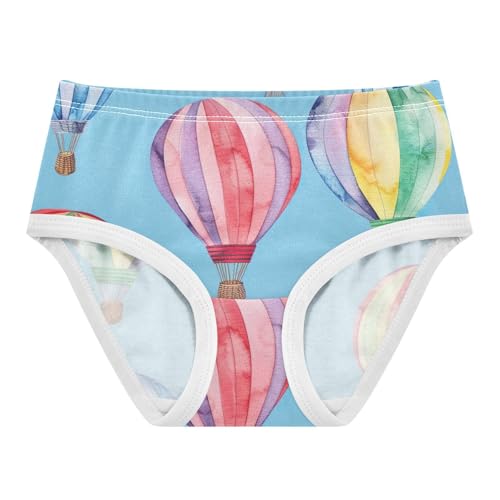 Rainbow Hot Air Balloons Underwear Girls, Toddler Panties, Cotton Girls Underwear, 2–8 Years