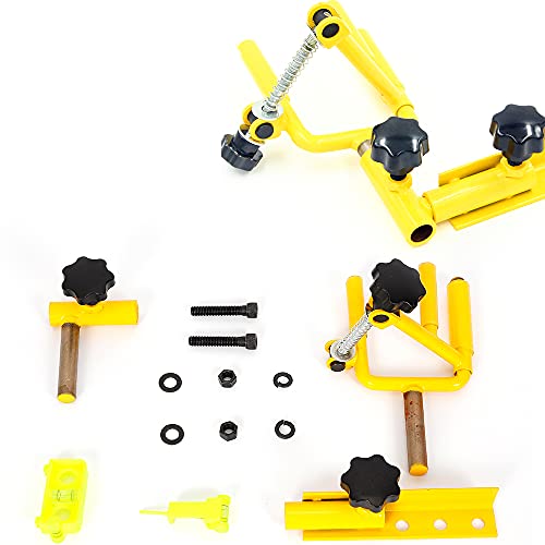 KinHall Archery Parallel Bow Vise and Bow String Leveling Combo Set, Universal Adjustable Metal Composite Bow Target Tool Hunting Shooting Professional Gear Accessories (Gold)