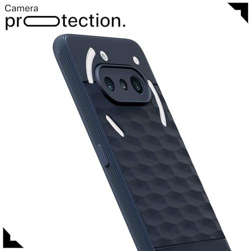Image of Pikkme Back Cover for Nothing Phone 3a 5G Camera Protection 3D Hexa Cube Design Silicone Protective Bumper Case (Blue)