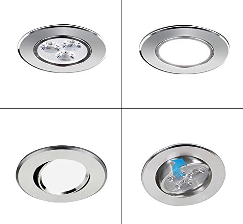 Pocketman Pack of 10, 110V 3W LED Ceiling Light Downlight,Cool White Spotlight Lamp Recessed Lighting Fixture,with LED Driver by Pocketman - Used condition - Image 5