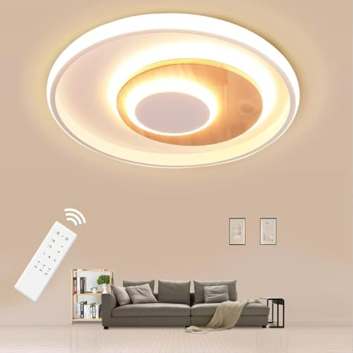 BLMYL LED Deckenleuchte 24W Deckenlampe Holz, 40CM Deckenleuchte Moderne...