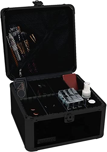 Vaultz Portable Safe Box - 10 X 10 X 6.5 Inch Large Storage Box With Lock, Mesh Pocket & Adjustable Compartments For Cash, Documents And Valuables - Tactical Black #TOP1