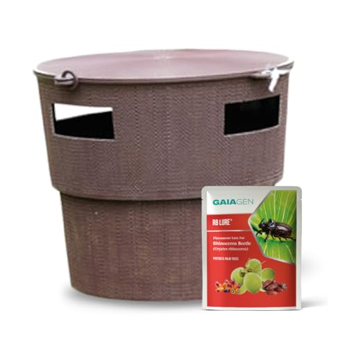 Image of Gaiagen RB Lure Combo Pack - Pheromone Lure for Rhinoceros Beetle Outdoor Plants (Oryctes Rhinoceros) & Insect Bucket Trap, Includes - 5 RB Lures & 5 Traps