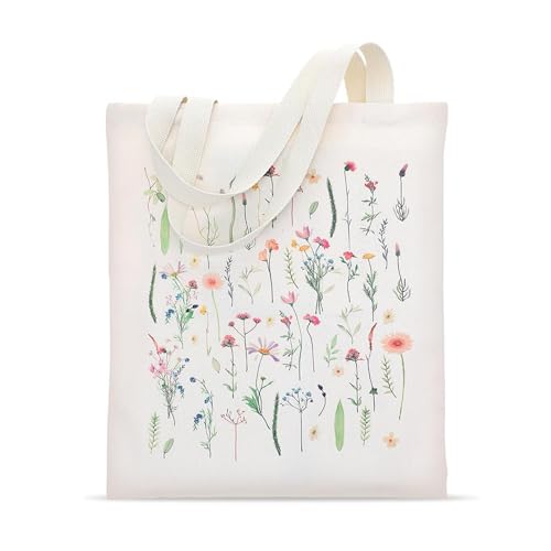 WANTUSHUI Bolsa de yute impresa, bolsa de tela impresa, bolsa de algodón, bolsa de tela impresa, bolsa de tela, bolsa de la compra, plegable, lona Tote Bag Aesthetic,bolsa de la compra de tela, Flores