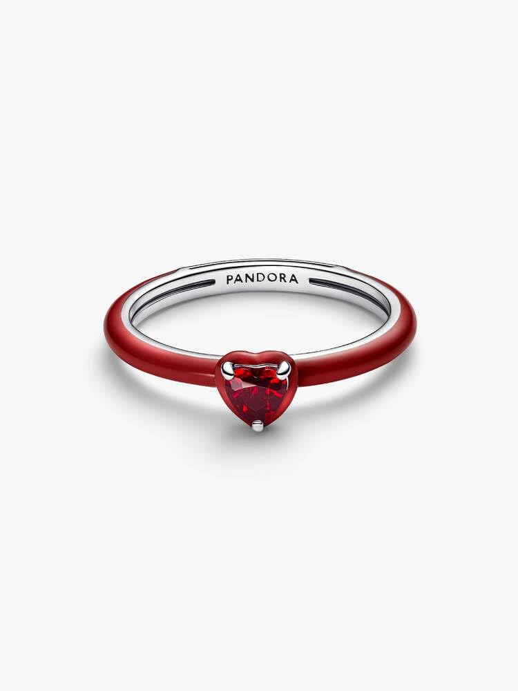 PANDORA Damen-Ring Silber Chakra rot Herz 193088C05