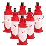 FUANA Bolsas para botellas de vino de Papá Noel, paquete de 6