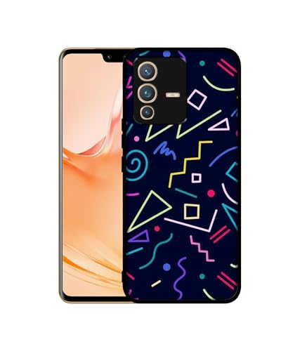 Image of Retro Abstract Design Premium 2D Printed Metal Back Case Cover for Vivo V23 Pro 5G