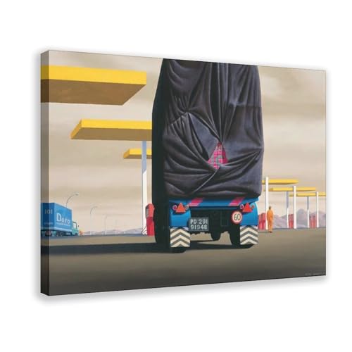 Poster intelligent sur toile WCYB Jeffrey 20x30 cm avec cadre suspendu pour déco murale
