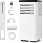 DORTALA climatiseur portable 8000 BTU, climatiseur portable 3-en-1 avec télécommande, déshumidificateur, minuterie 24H, kit de fenêtre pour appartement de 350 pi², chambre