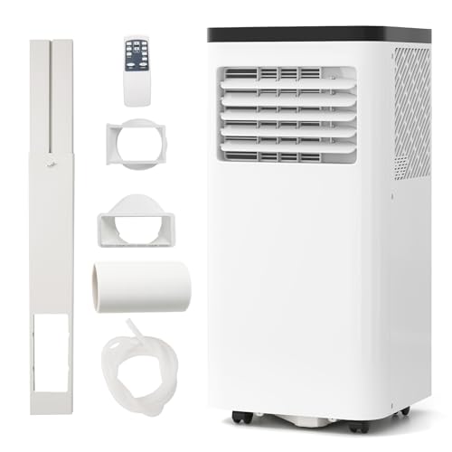 DORTALA Climatiseur portable 8000 BTU, 3-en-1 climatiseur portable avec télécommande, déshumidificateur, minuterie 24H, kit de fenêtre pour appartement de 350 pi², chambre à coucher