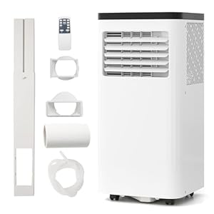 DORTALA Portable Air Conditioner 8000 BTU, 3-in-1 Portable AC with Remote Control, Dehumidifier, 24H Timer, Window Kit for 350 Sq.FT Apartment, Bedroom