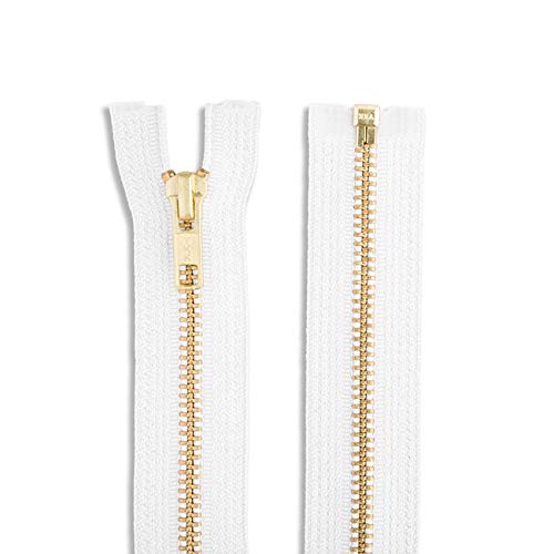 Amazon.com: 24 inch Metal Zipper White 24” Gold Brass Metal Heavy