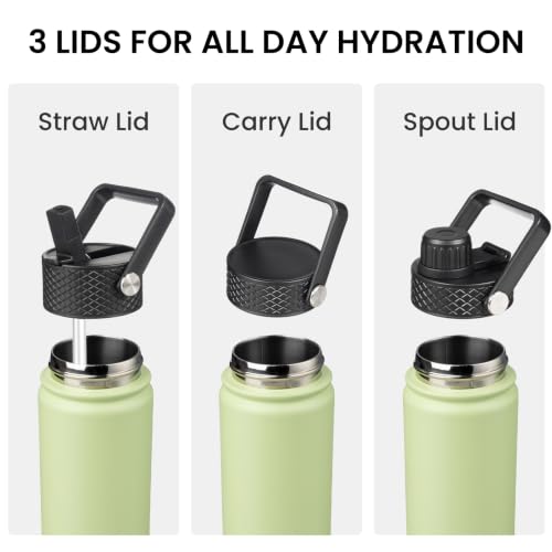 Image of Konokyo 18 oz Insulated Stainless Steel Water Bottle with Straw Lid