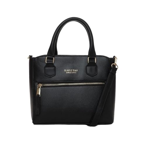Bolsa Feminina Rafitthy Tote com Zíper e Textura Média Preta - U