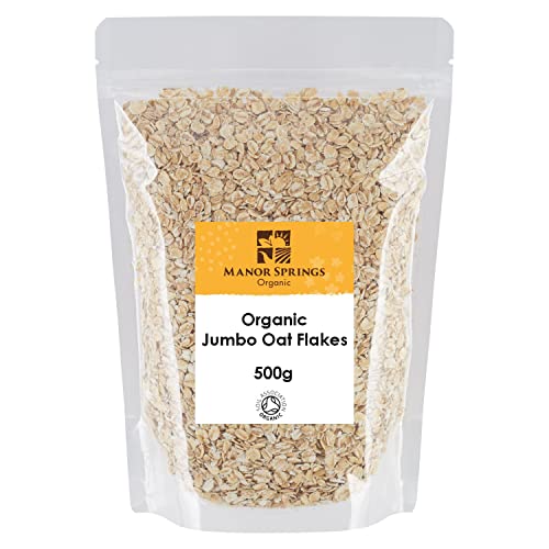 Organic Jumbo Porridge Oats 500g (Jumbo Oat Flakes) - by Manor Springs Organic
