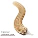 Produktbild Microring Extensions Echthaar 100 Strähnen Loop Extensions Echthaar Glatt 50g 100% Remy Echthaar Haarverlängerung 50cm #12/613 Light Golden Brown/Hell-Lichtblond
