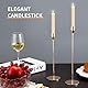 Kerzenständer Gold 6 Set,Kerzenständer Stabkerzen 33/29/23cm,Metall KegelKerzenleuchter Vintage Dekoration,Hochzeit Kerze Stand,Geeignet für Romantisches Candle Light Dinner,Jubiläum,Hochzeitsfeier