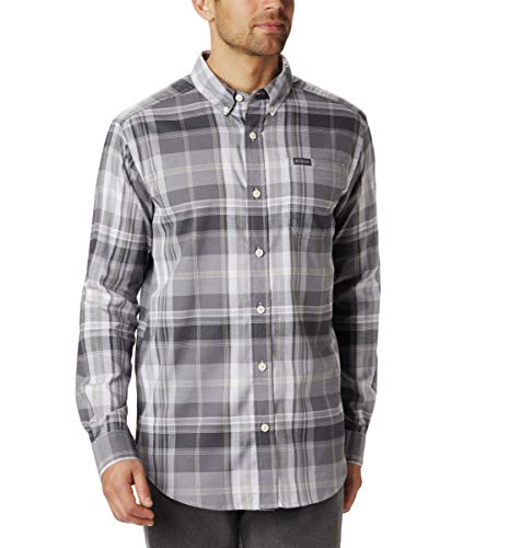 Columbia Men's Rapid Rivers II Long Sleeve Shirt, City Grey Plaid, X-Large