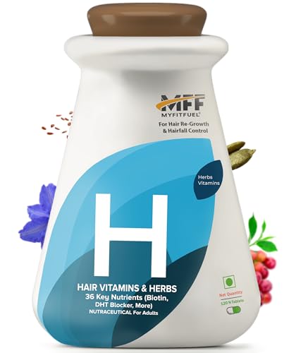 Image of MyFiFuel Hair Vitamins with DHT blocker (120 tablets) (36 Vitamins, Mineral & Herbs) For Hair Re-Growth & Hairfall Control
